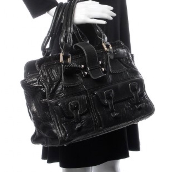 Chloe Elvire Goat Skin Black Hand Bag - Picture 12 of 13